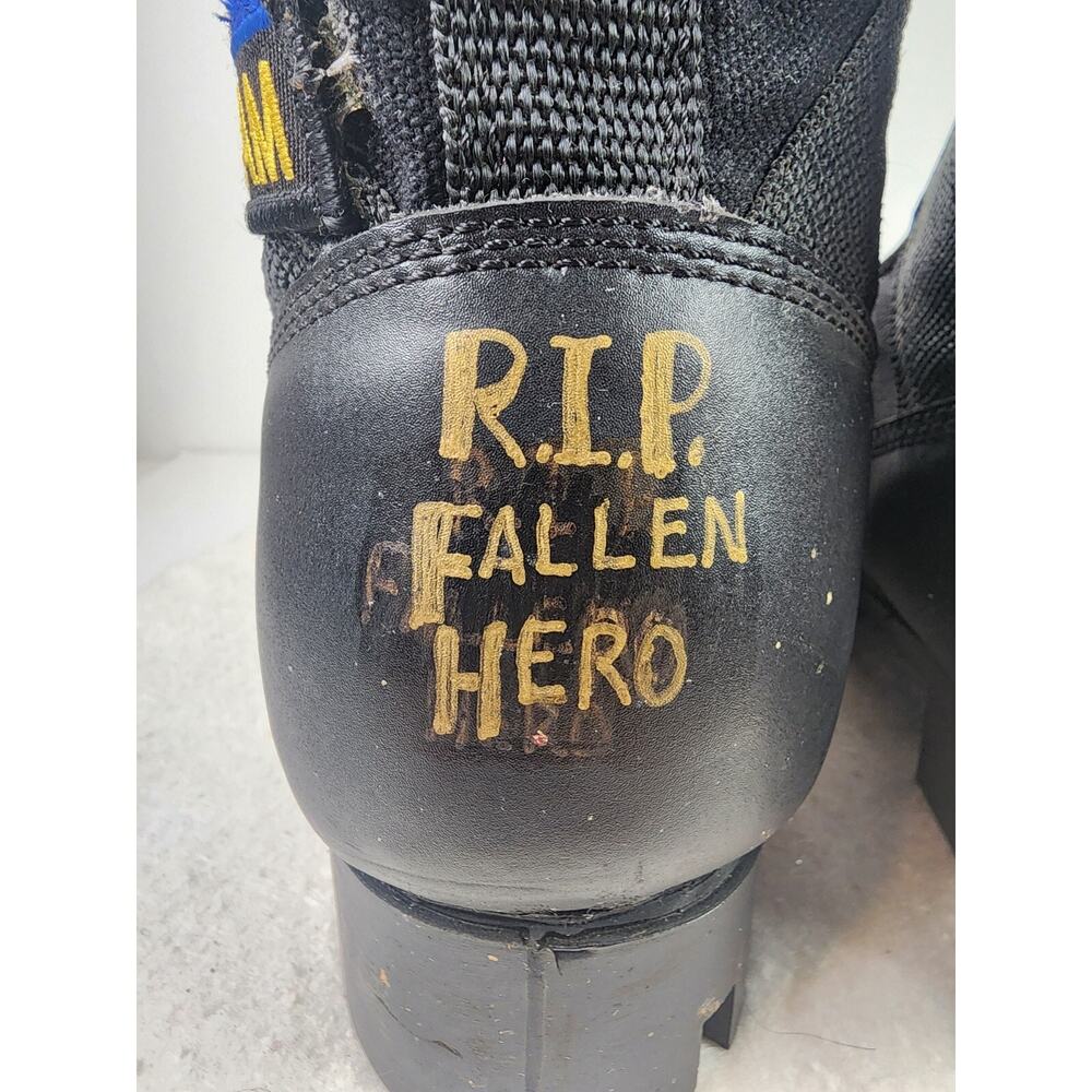 In Memoriam Tactical Full Grain Black Leather Training Hiking Combat Boots Sz 11 - Picture 4 of 11